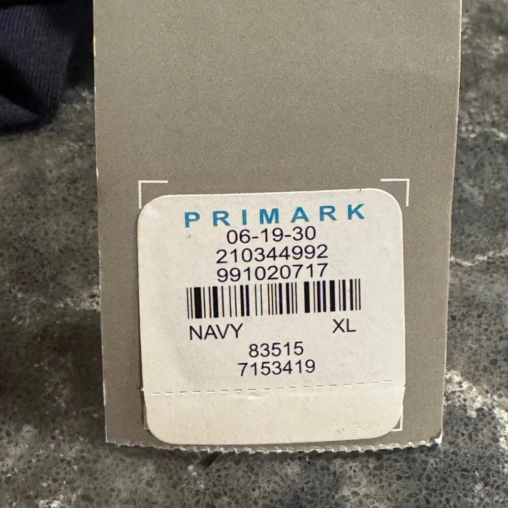 NEW 2 Primark Navy Tagless Crewneck T-Shirts (XL)- Regular Fit - Picture 11 of 11